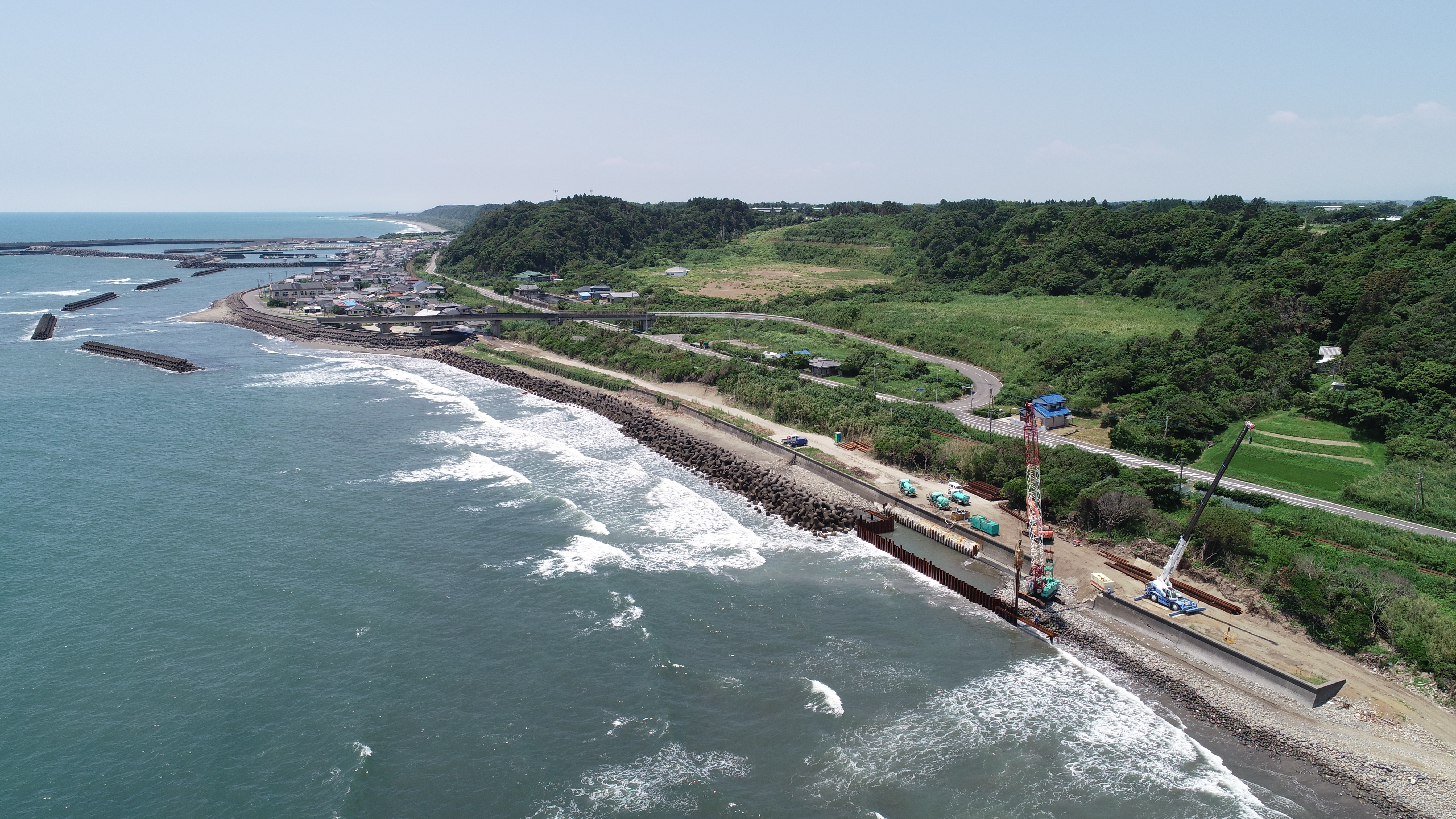 宮崎県 川南漁港 建設現場 空撮